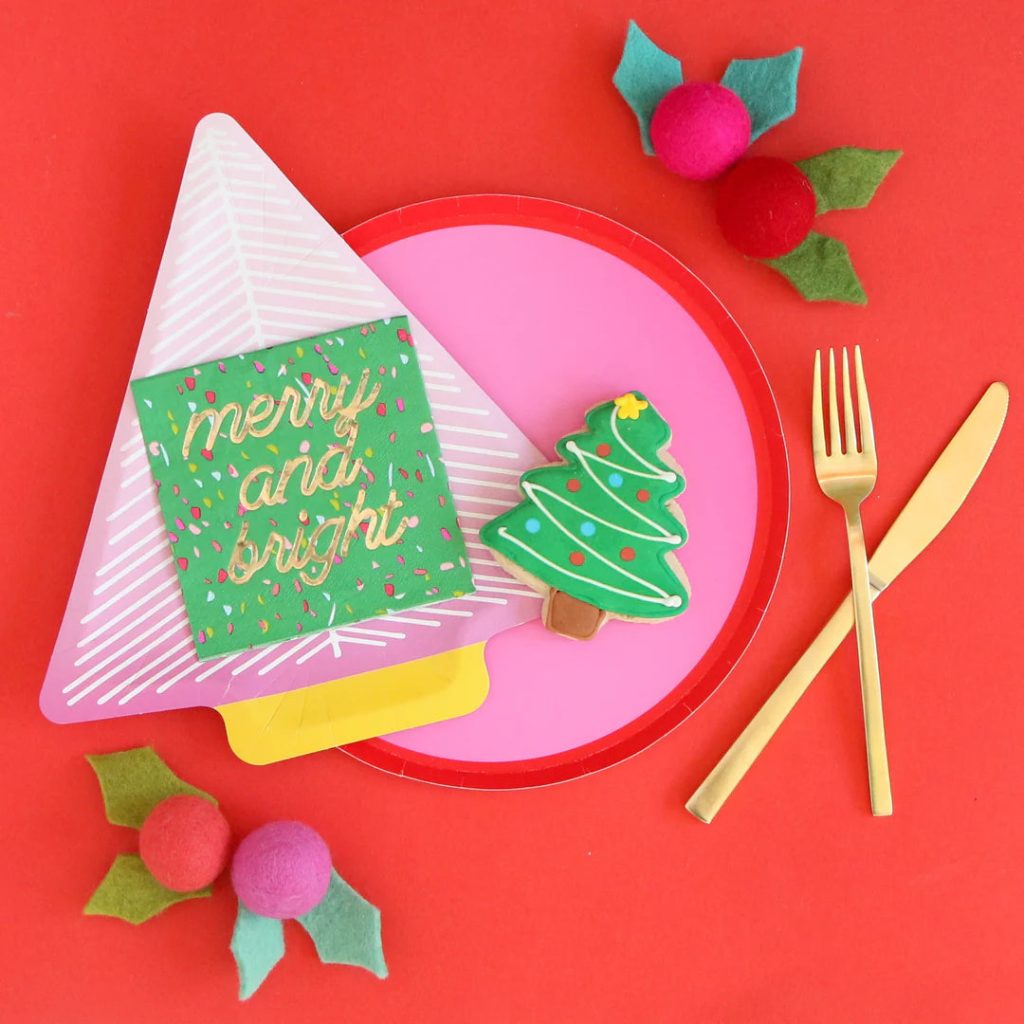 Green Merry & Bright Dessert Napkins 20ct