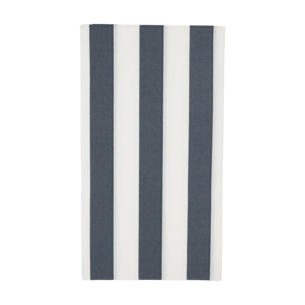 Midnight Blue Cabana Striped Paper Guest Towels 20ct