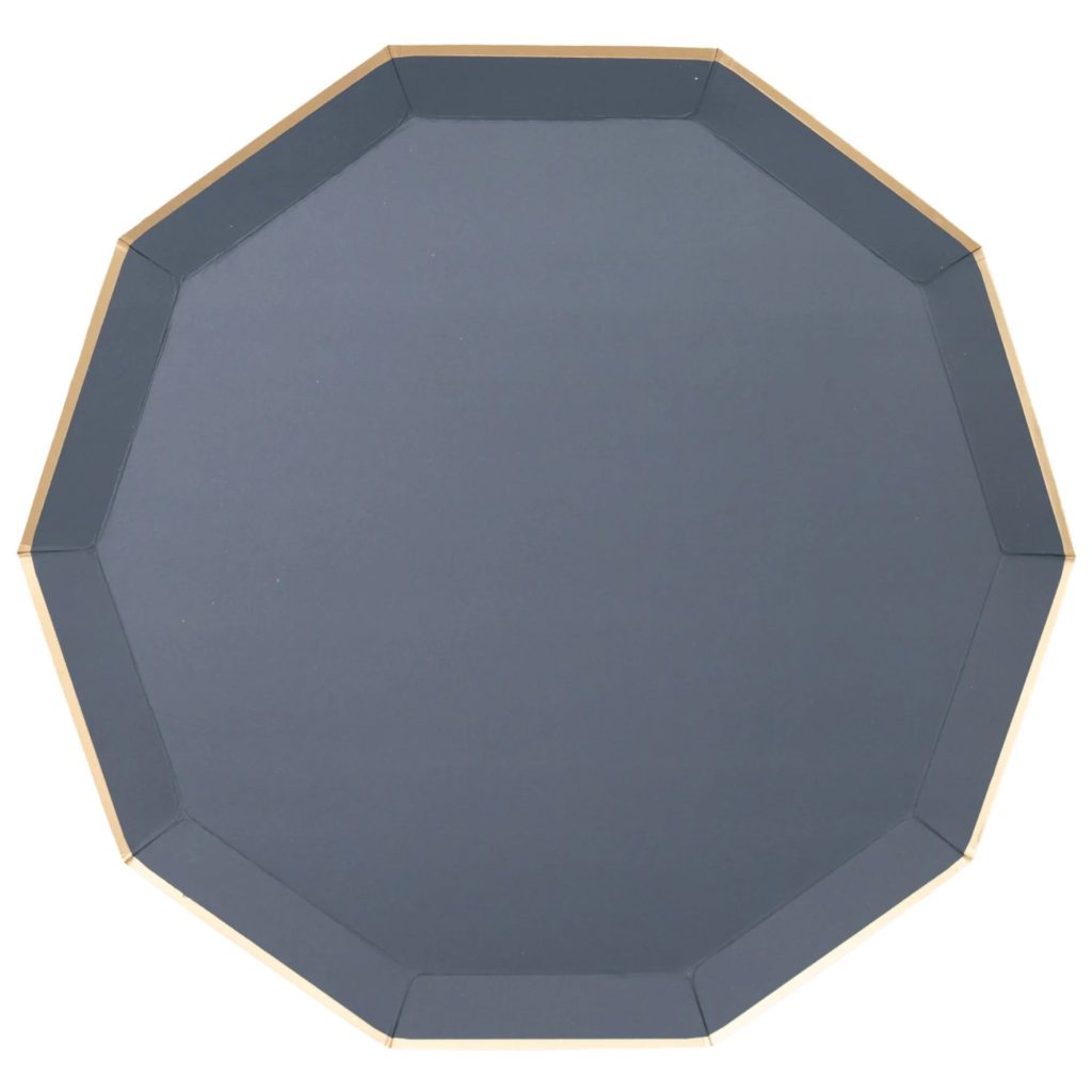 Midnight Blue Octagonal Dinner Plates 8ct