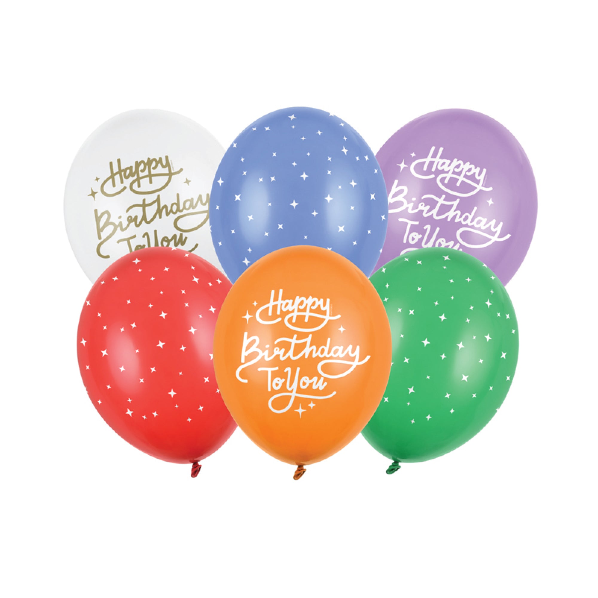 Multicolor Happy Birthday Balloon Bouquet 6ct