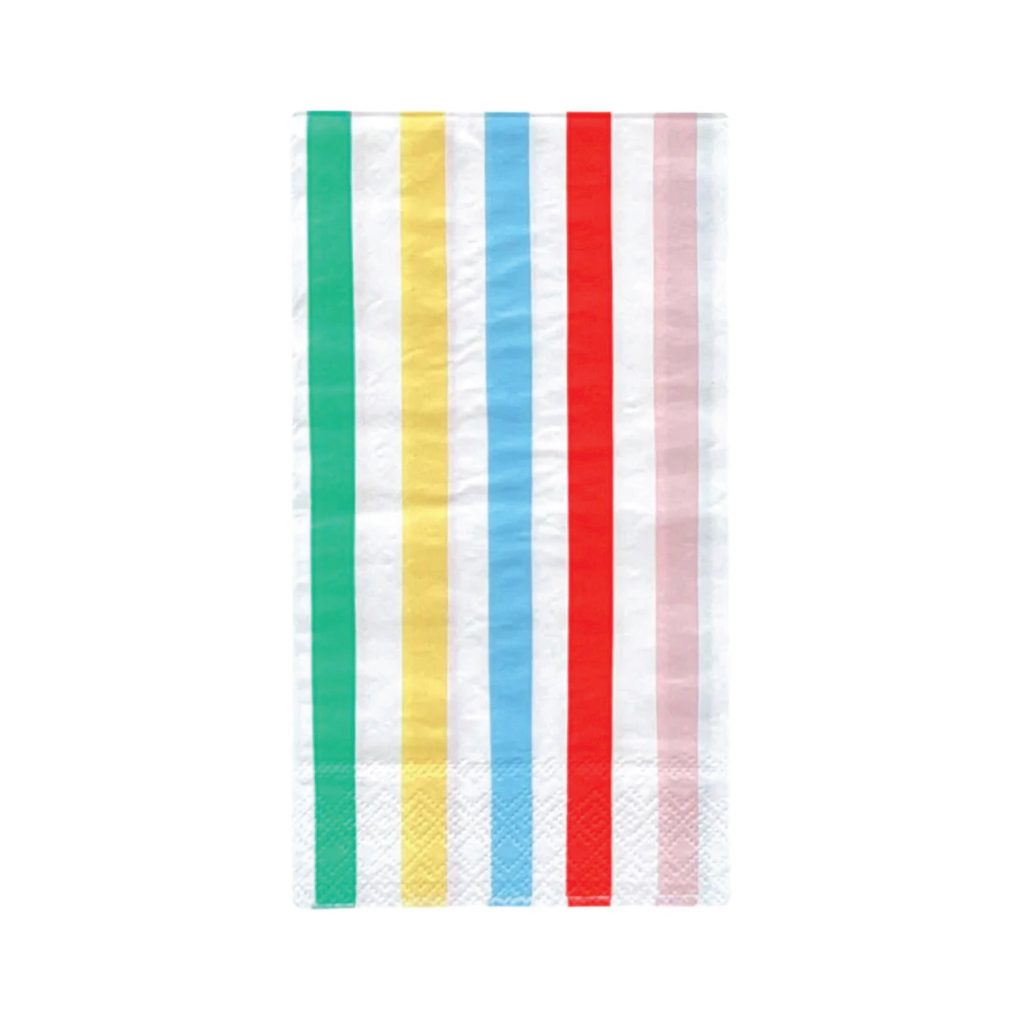 Multicolored Striped Paper Guest Towels 16ct