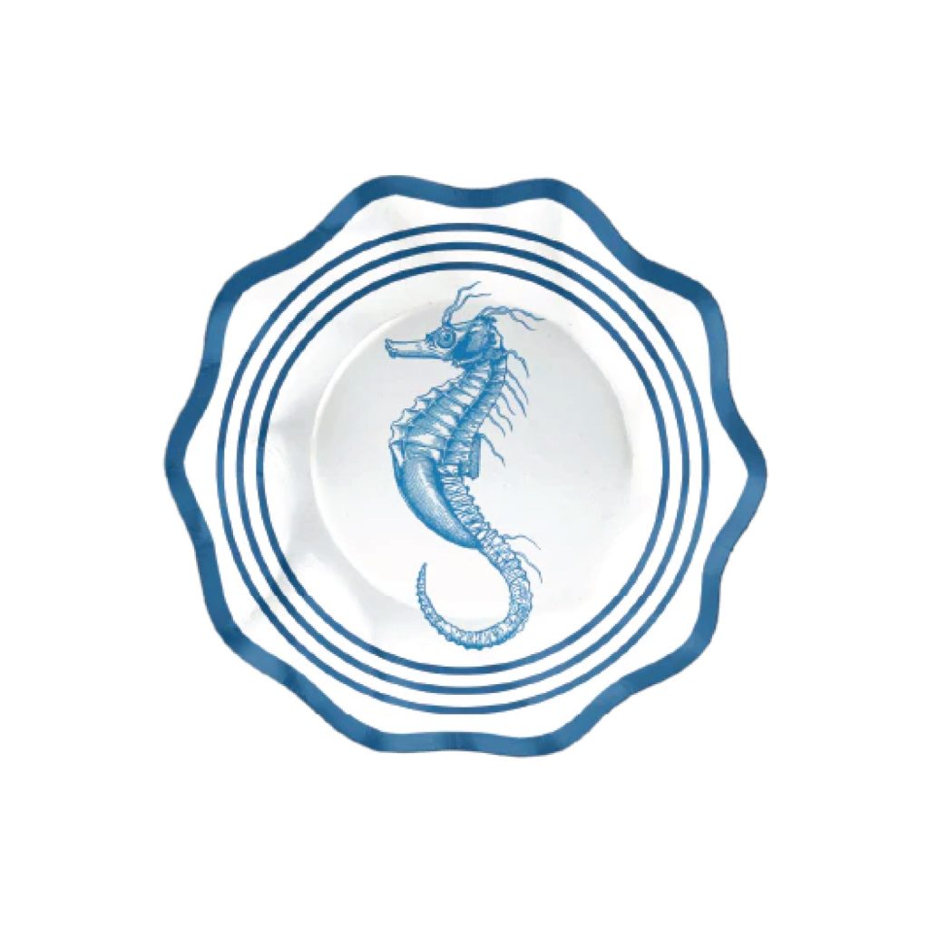 Nautical Seahorse Wavy Dessert Bowls 8ct