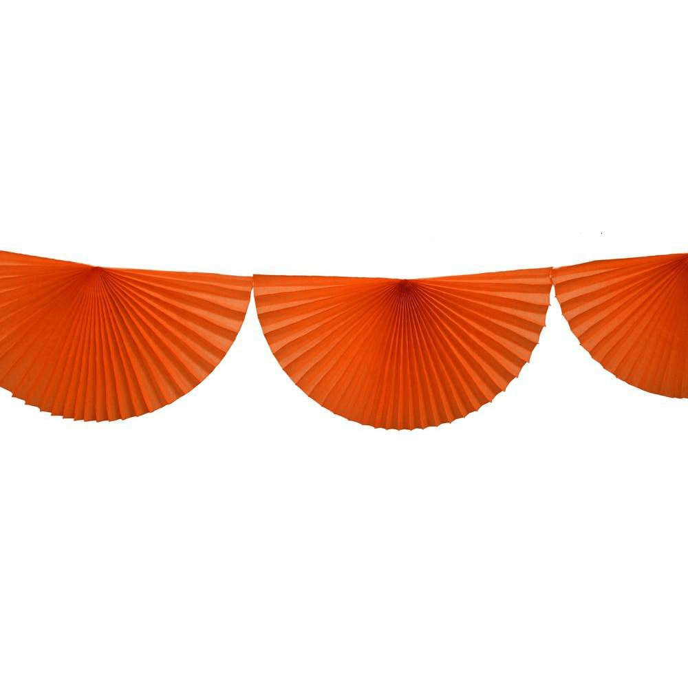 Orange Bunting Fan Garland 10ft