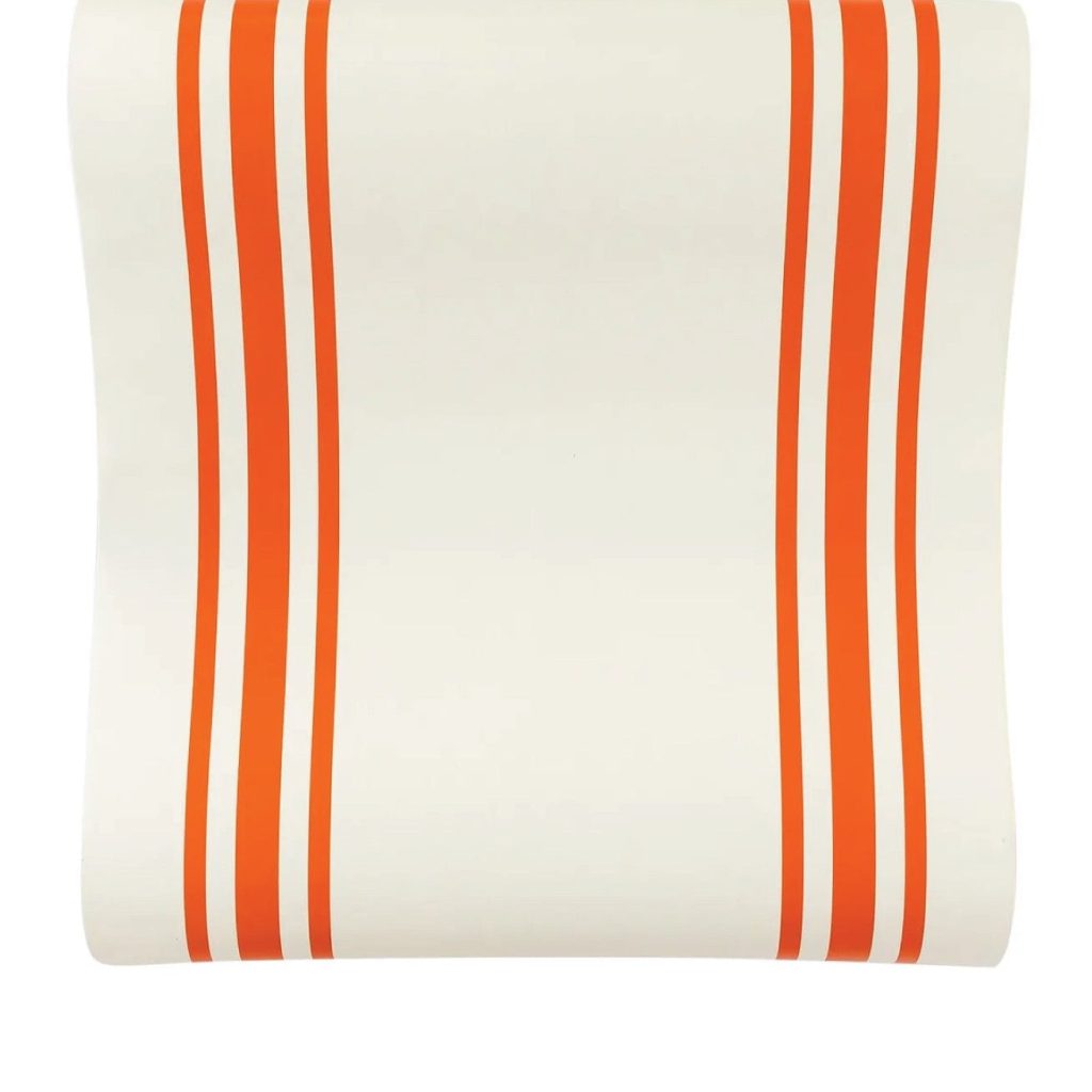 Rust Orange Striped Paper Table Runner