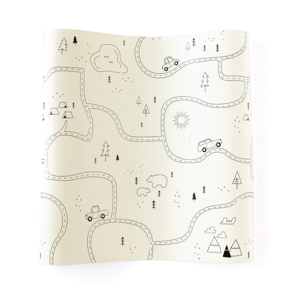 Happy Camper Adventure Map Paper Table Runner