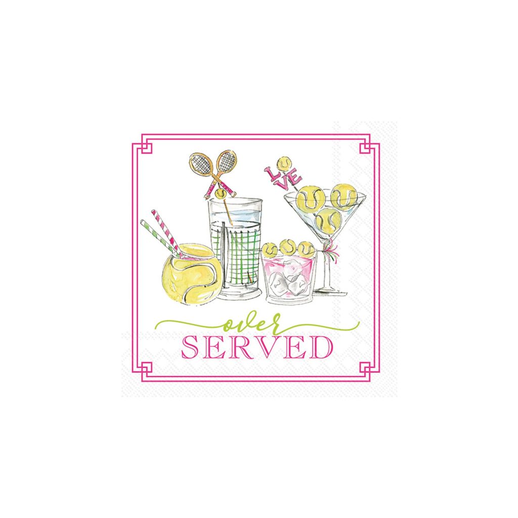 Over Served Tennis Dessert Napkins 20ct