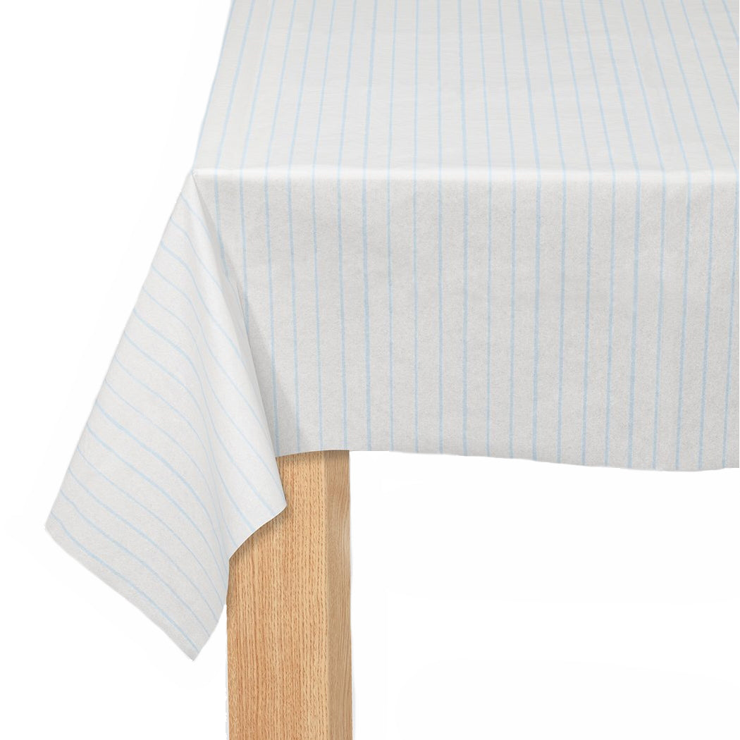 Pale Blue Pinstripe Paper Table Cover