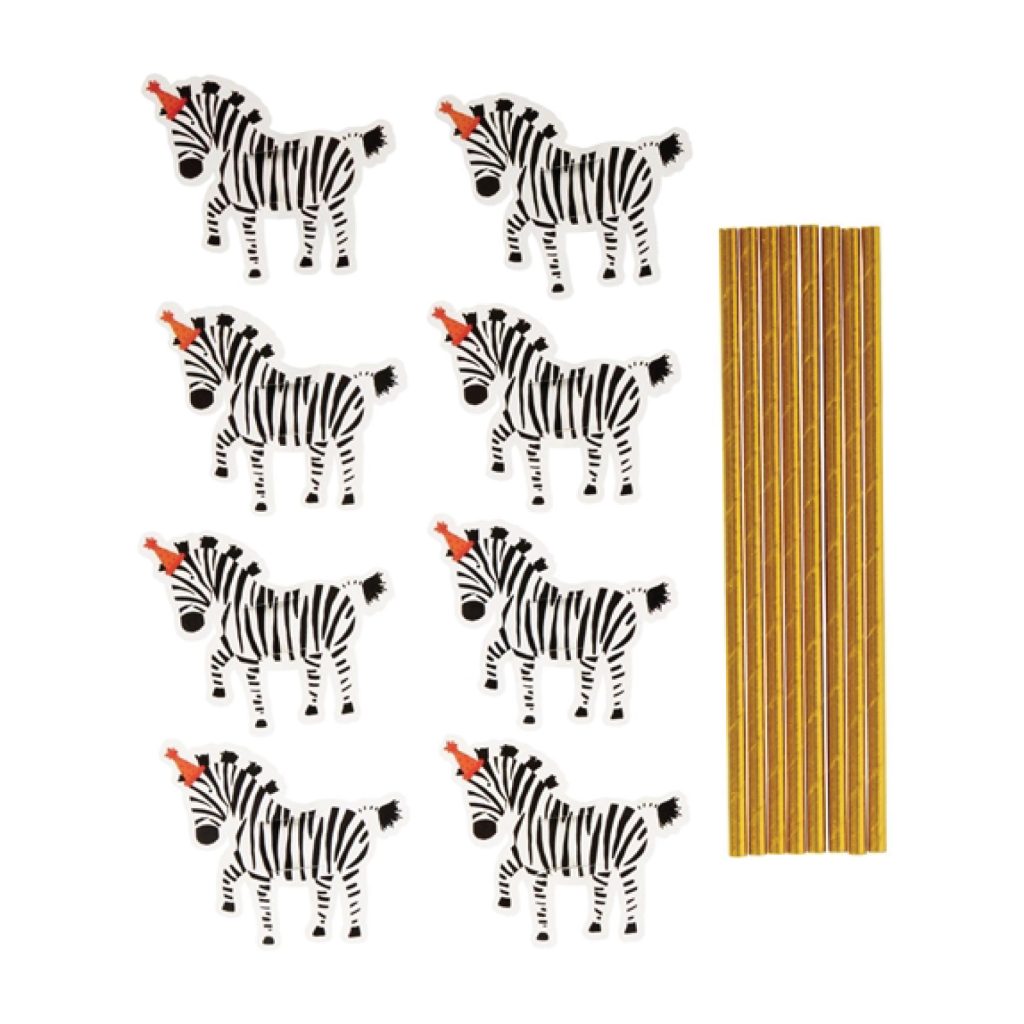 Party Animals Birthday Paper Cups & Straws 8ct