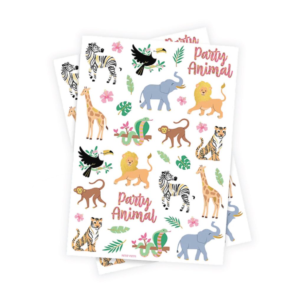 Party Animals Temporary Tattoo Sheets 2ct