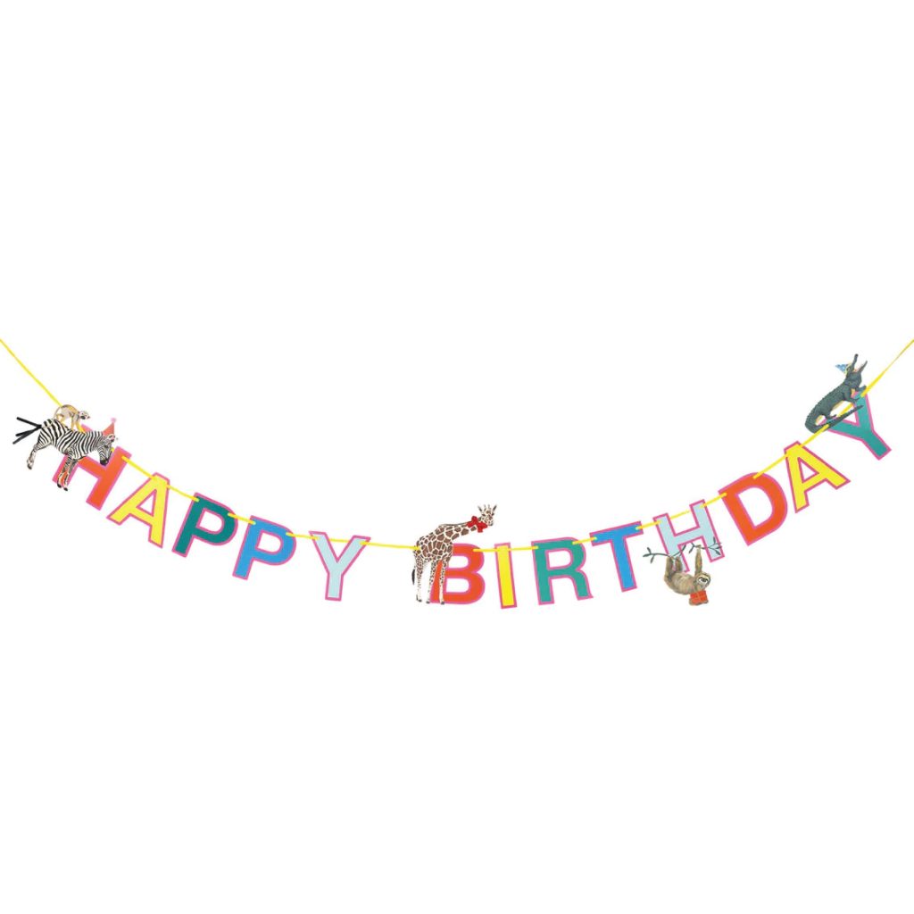 Party Safari Happy Birthday Banner