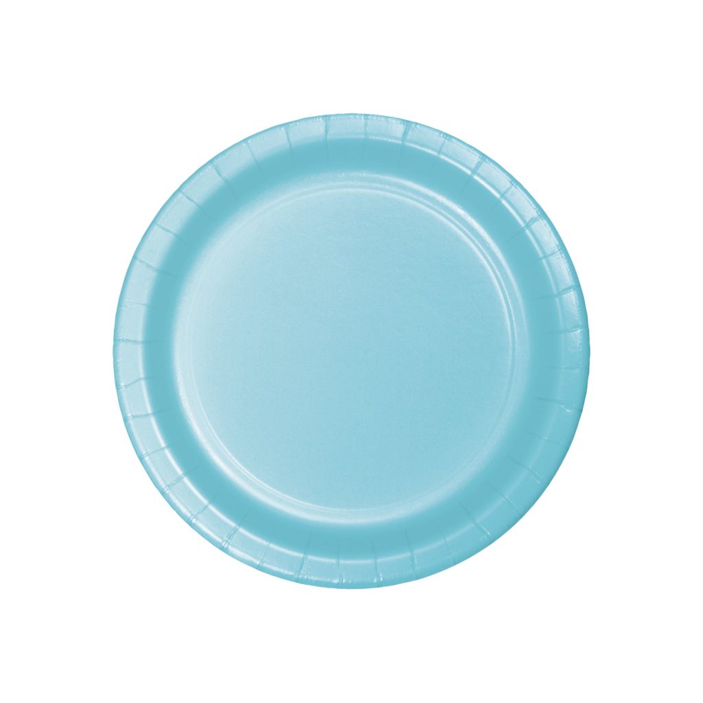 Pastel Light Blue Paper Dessert Plates 8ct