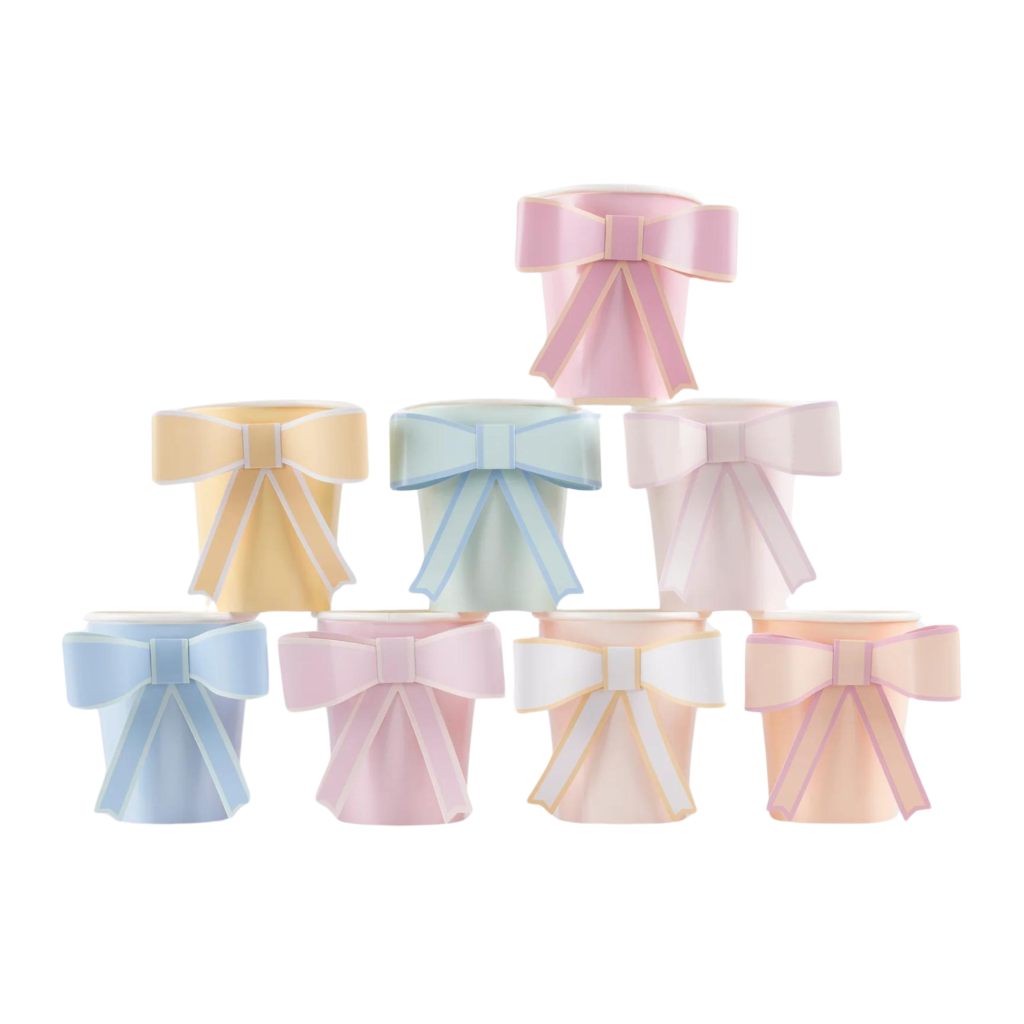 Pastel Bow Paper Cups 8ct