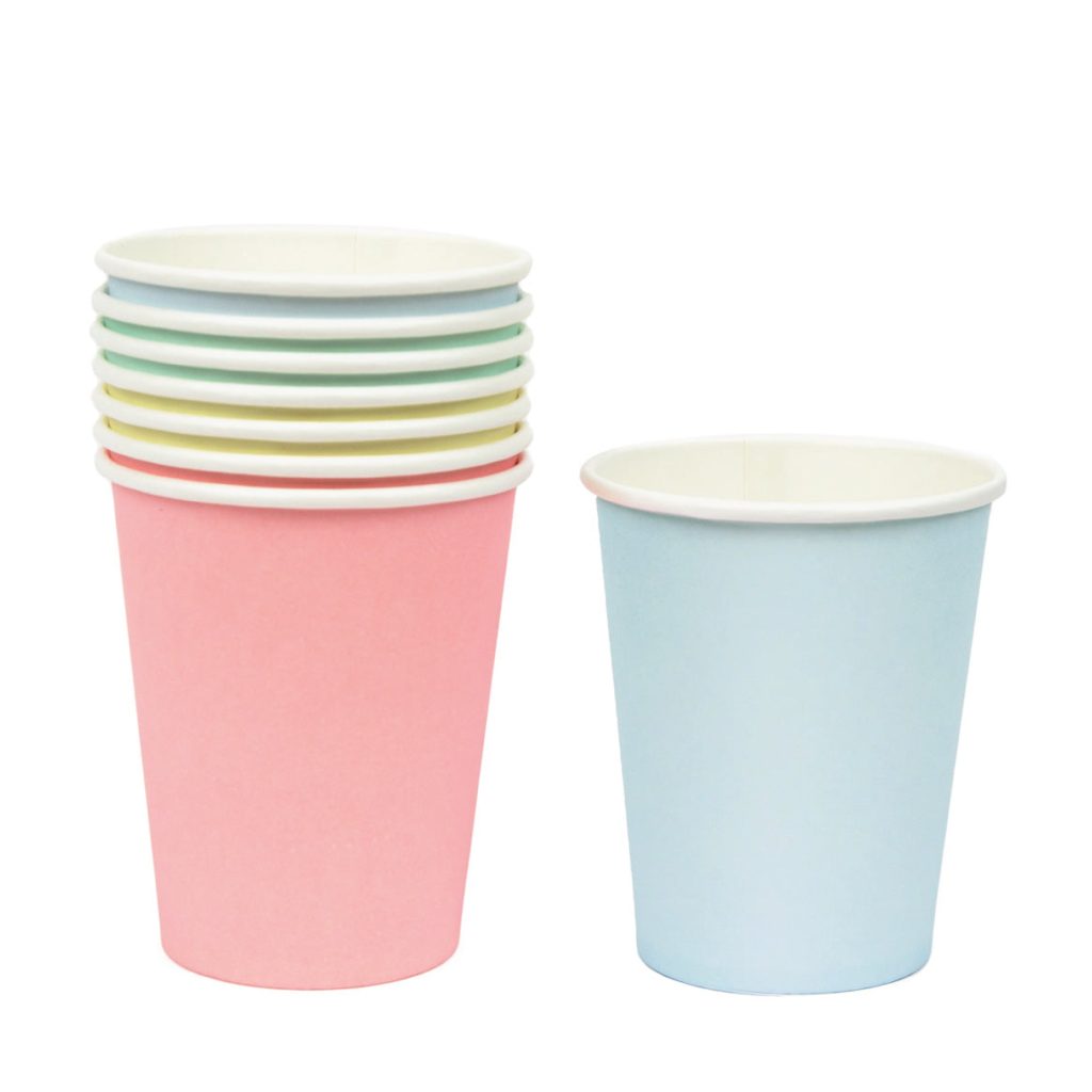 Pastel Multicolored Paper Cups 8ct