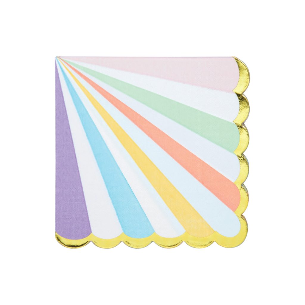 Pastel Striped Lunch Napkins 16ct