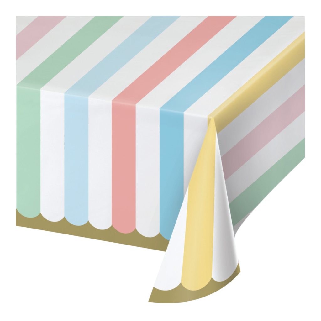 Pastel Striped Paper Table Cover