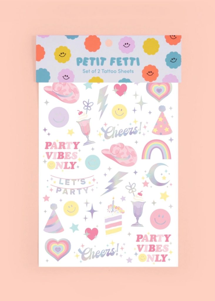 Pretty Pastel Party Temporary Tattoo Sheets 2ct