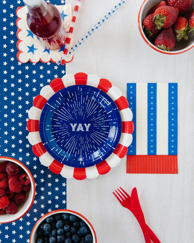 Patriotic YAY Firework Dessert Plates