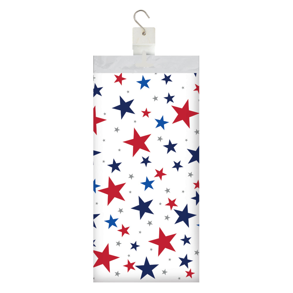 Patriotic Red, White & Blue Stars Paper Table Cover