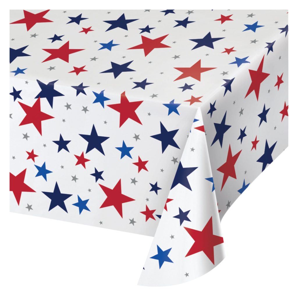 Patriotic Red, White & Blue Stars Paper Table Cover