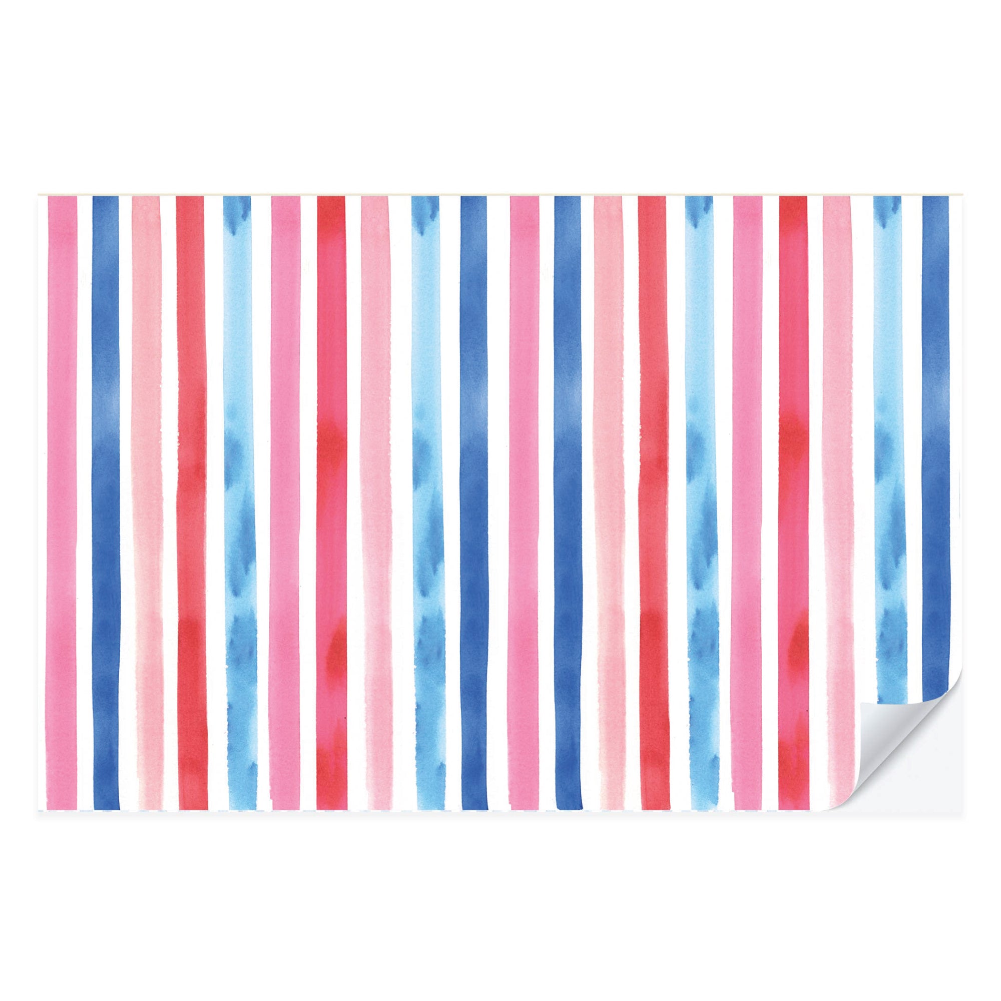 Patriotic Watercolor Striped Tear-Off Paper Placemat Pad