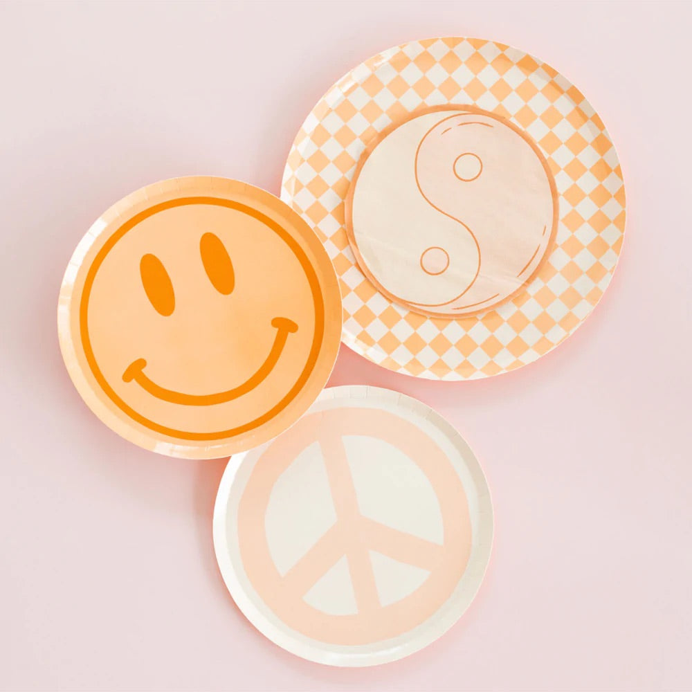 Peace & Love Smiley Dessert Napkins 20ct