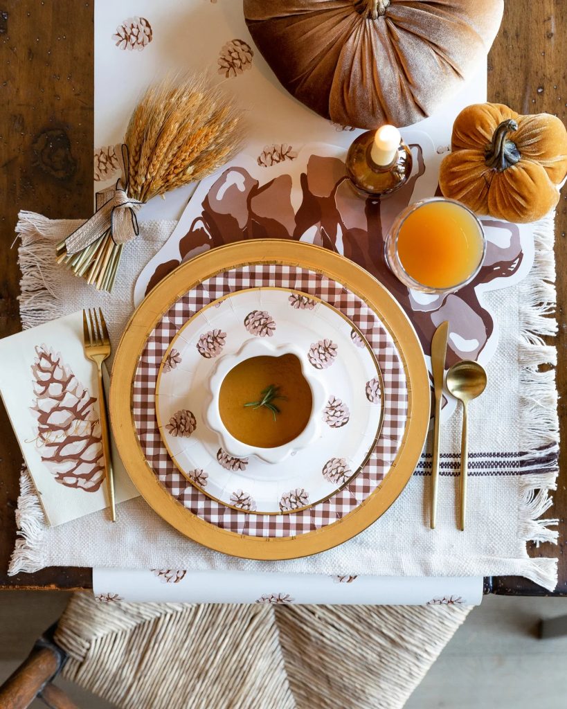 Pine Cone Paper Placemats 12ct