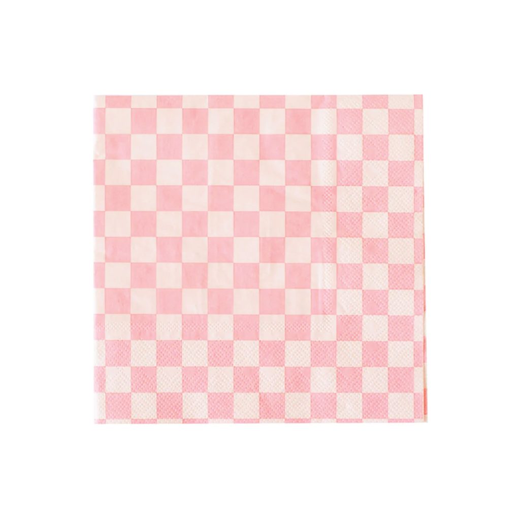 Pink Checkered Lunch Napkins 16ct