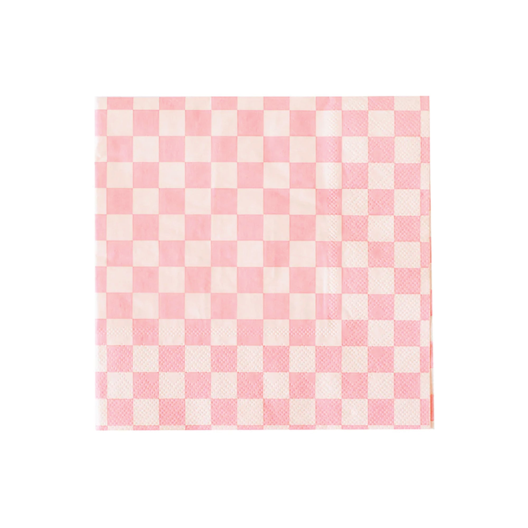 Pink Checkered Lunch Napkins 16ct