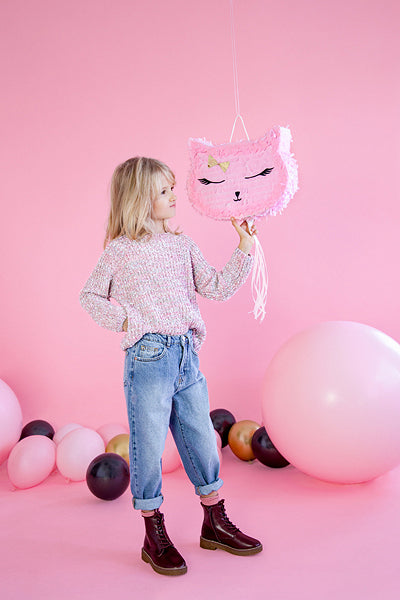 Pink Kitty Cat Pull Piñata