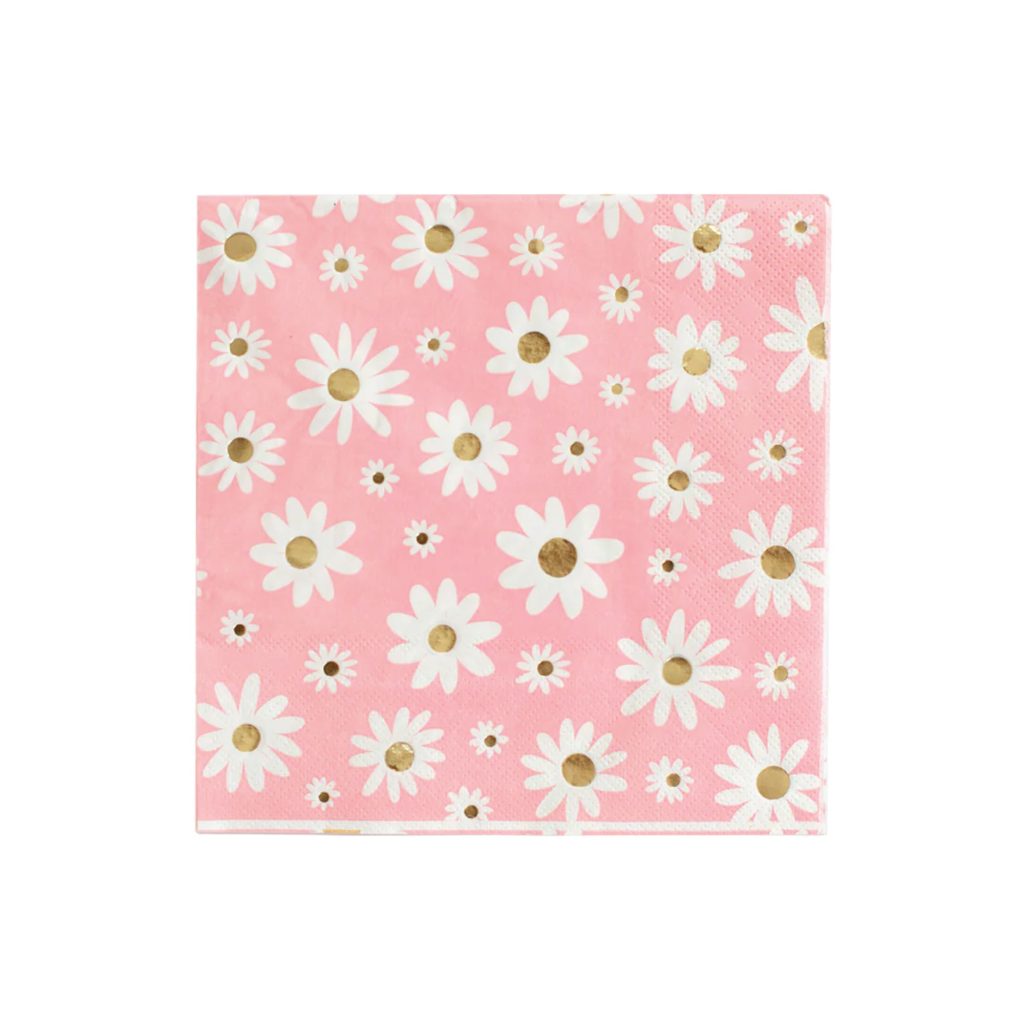 Groovy Pink Daisy Lunch Napkins 16ct