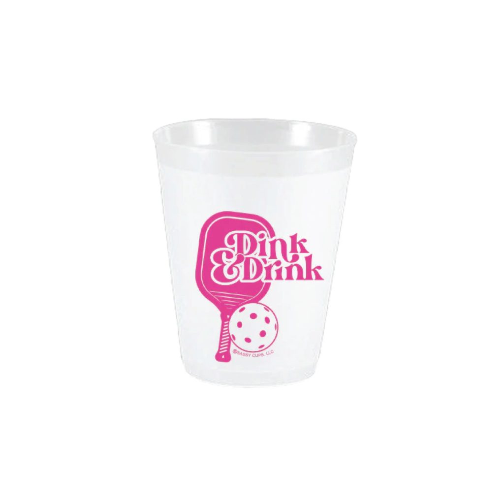 Pink Dink & Drink Pickleball Frosted Plastic Cups 10ct