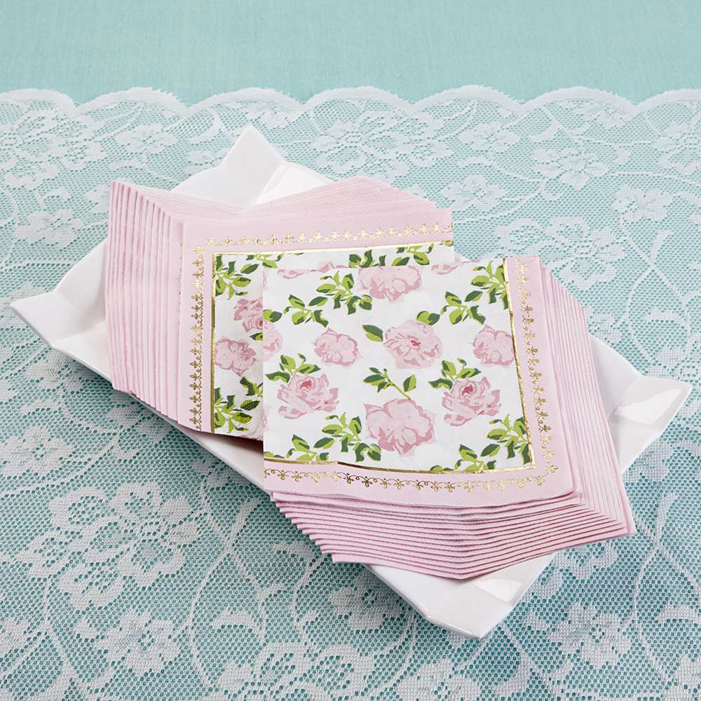 Pink Floral Tea Time Lunch Napkins 30ct