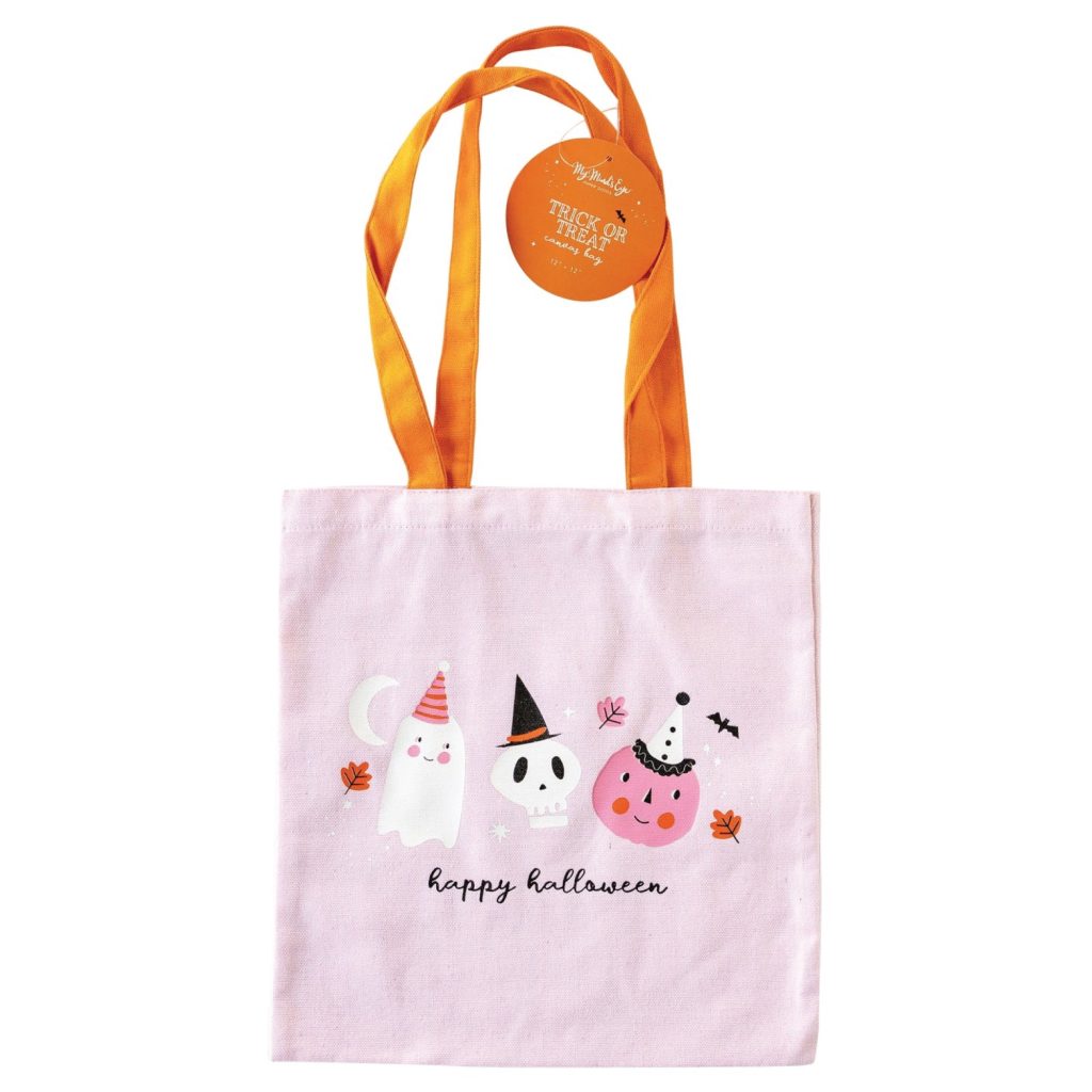 Pink Happy Halloween Canvas Tote Bag