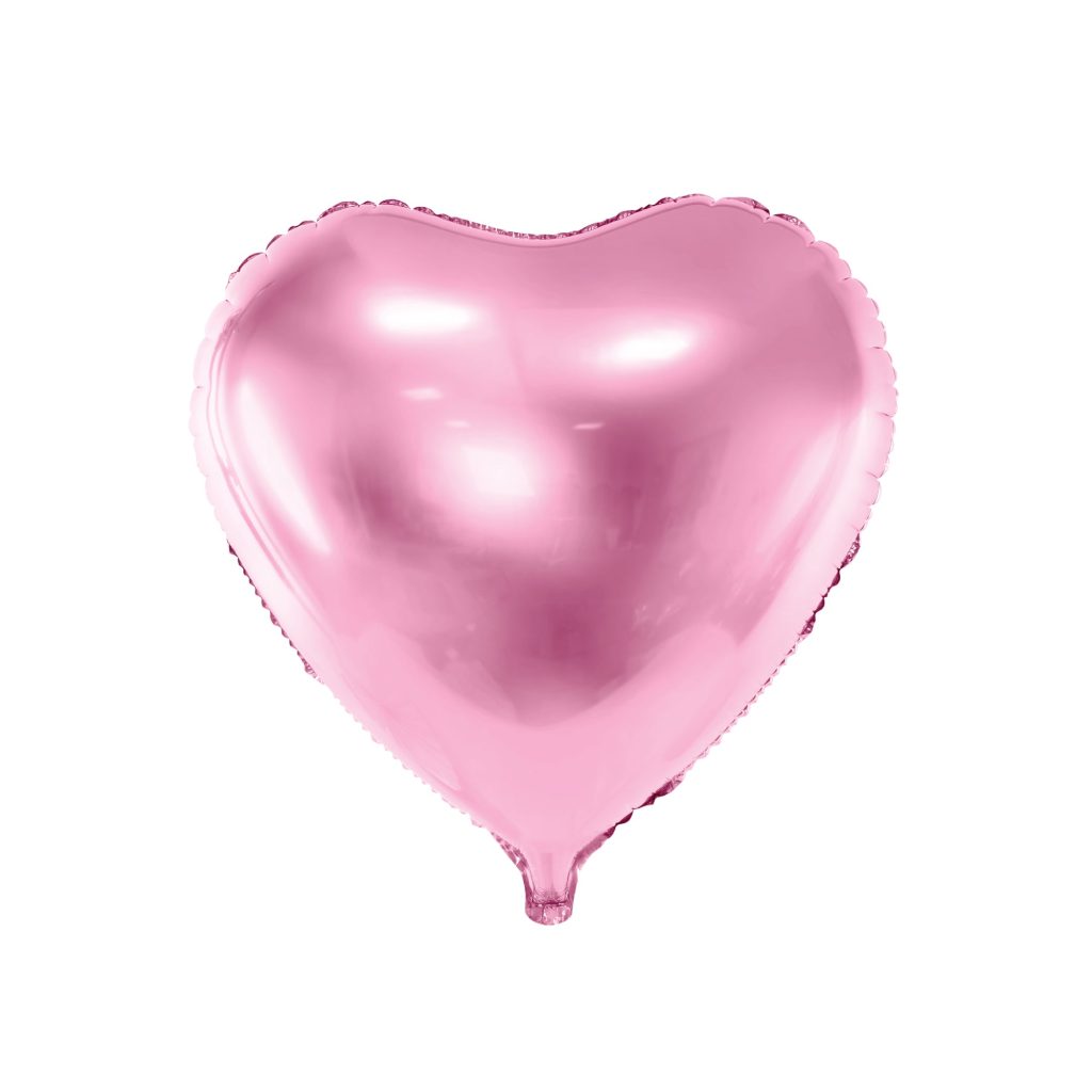 Metallic Light Pink Heart Foil Balloon 18in