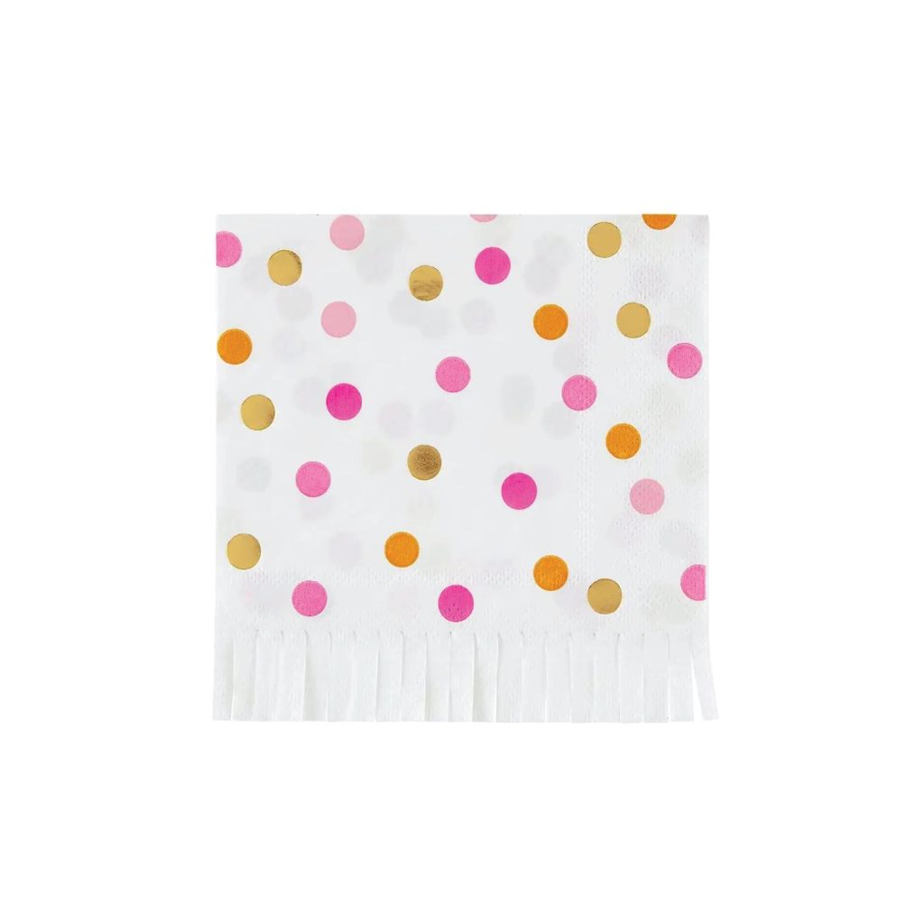 Pink & Orange Confetti Dessert Napkins 20ct