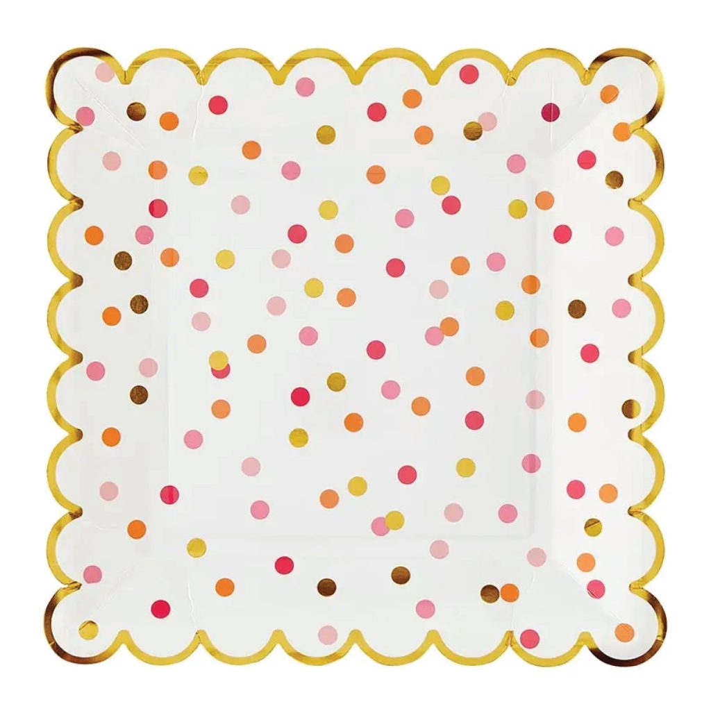 Pink & Orange Confetti Lunch Plates 8ct