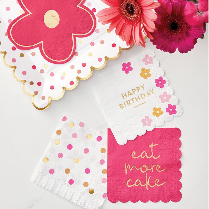 Pink Daisy Dessert Napkins 20ct