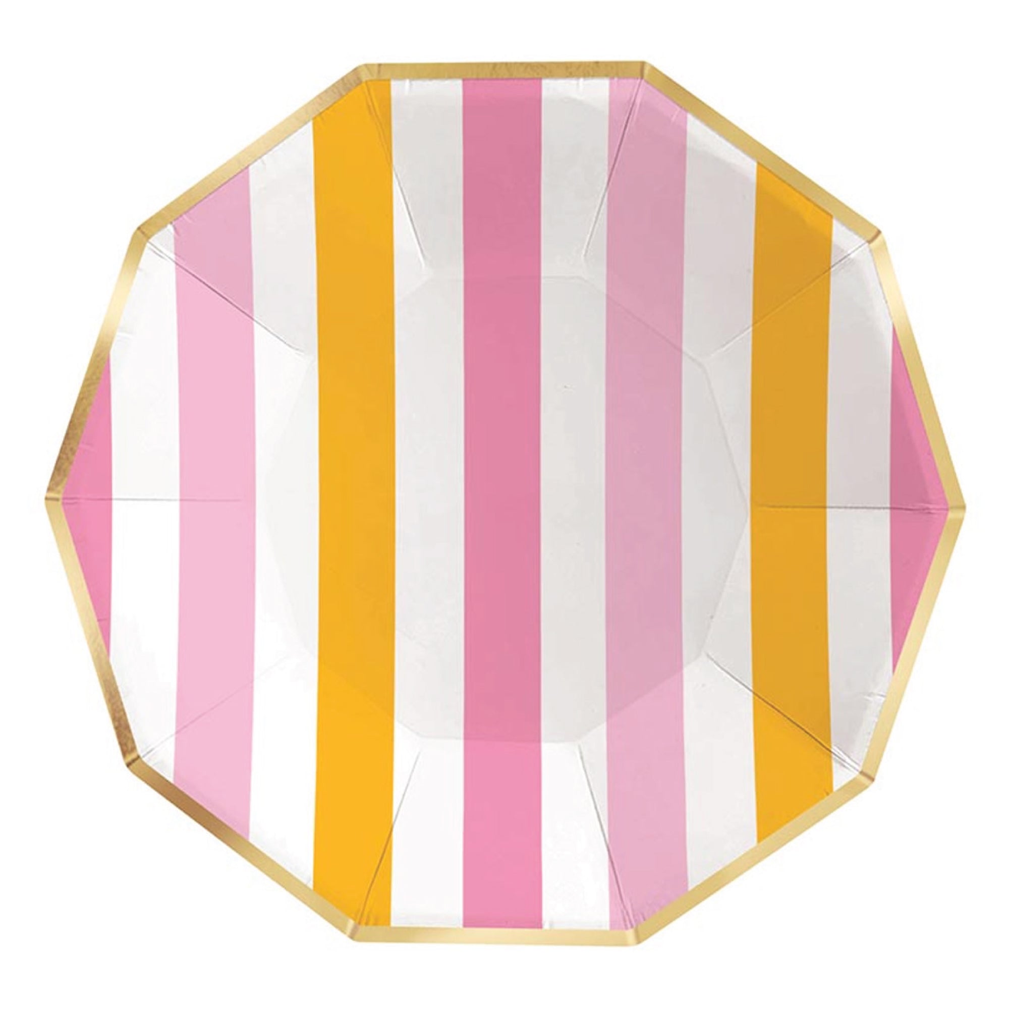 Pink & Orange Cabana Stripes Lunch Plates 8ct