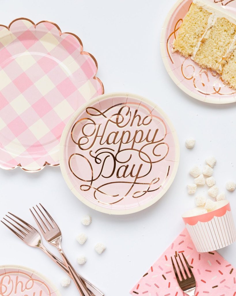 Pink Oh Happy Day Dessert Plates