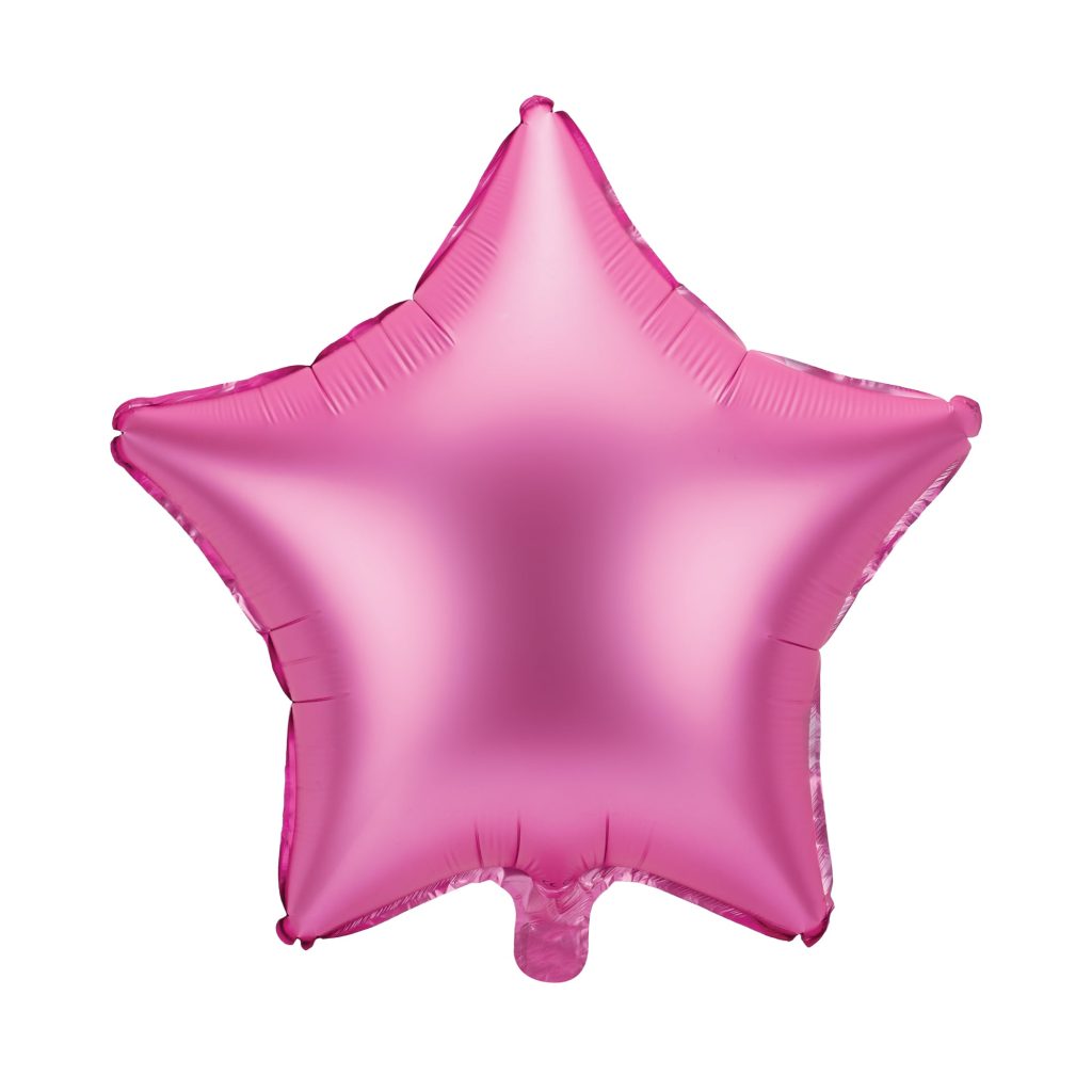 Bright Pink Star Foil Balloon 19in