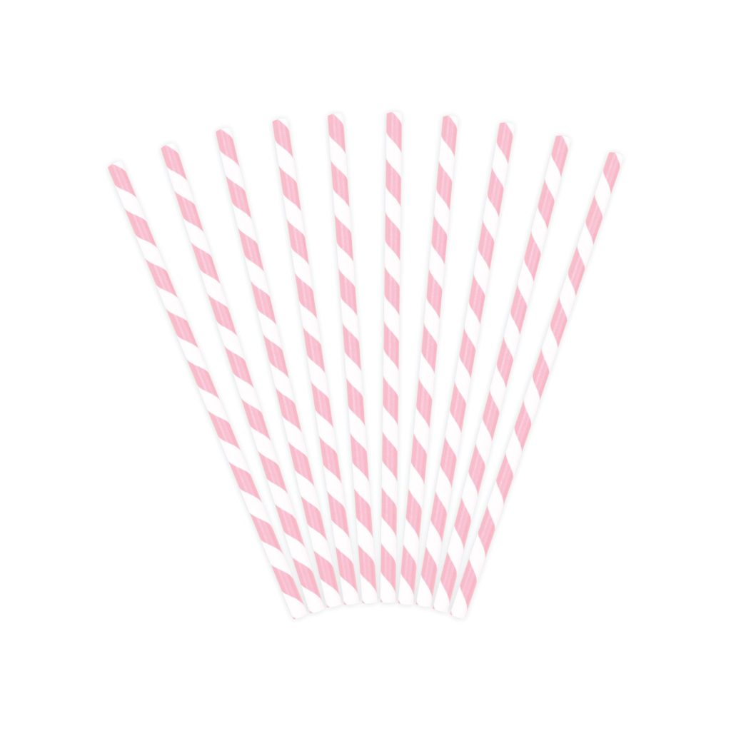 Pink Striped Paper Straws