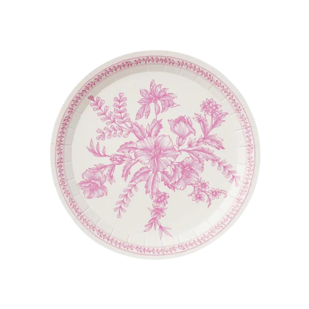 Pink Toile Dessert Plates 10ct