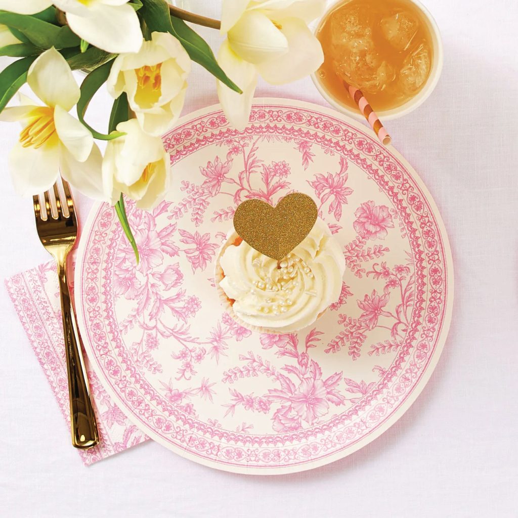 Pink Toile Lunch Plates 10ct