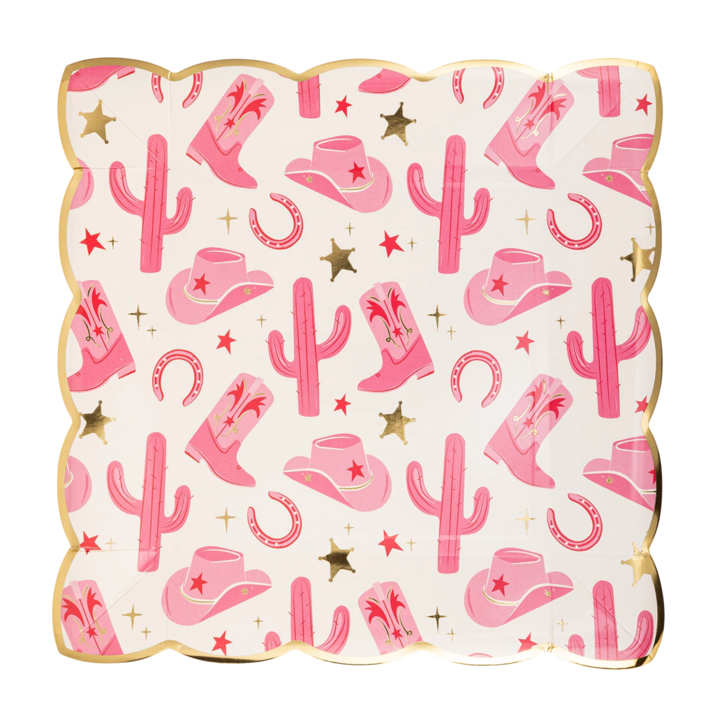 Pink Western Cowgirl Lunch Plates 8ct