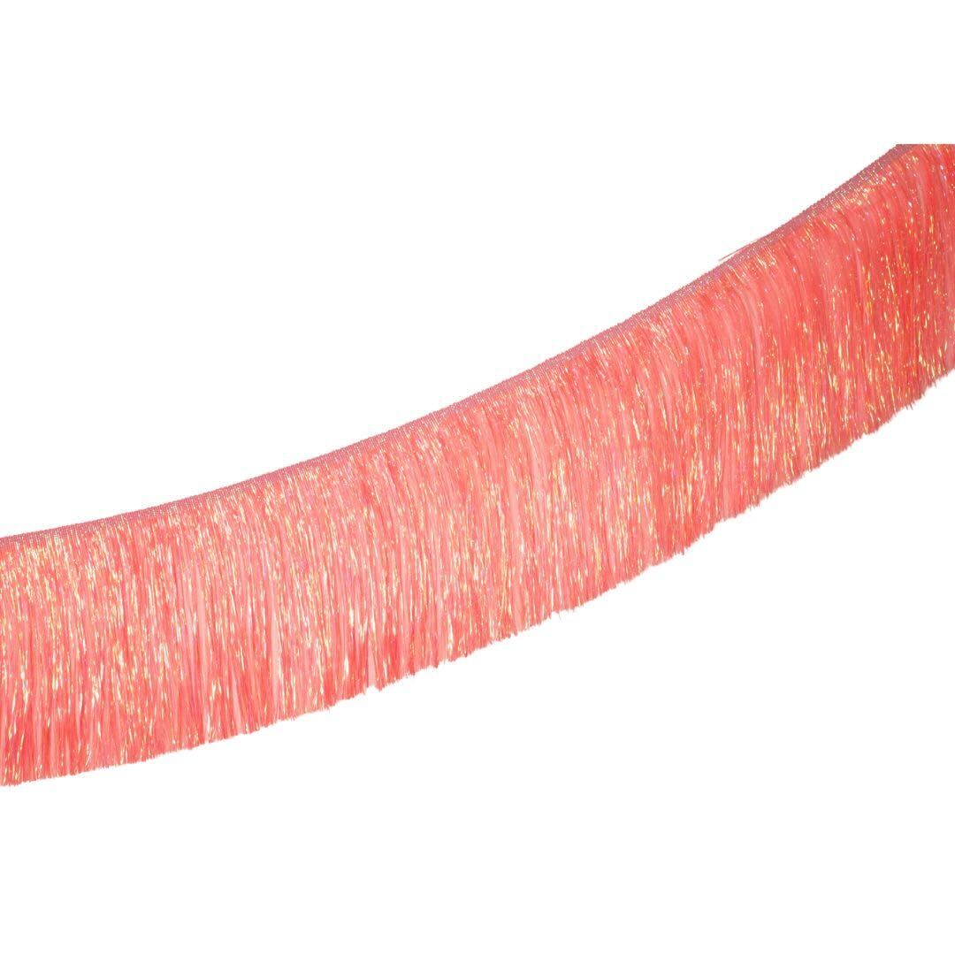 Neon Coral Tinsel Fringe 5ft