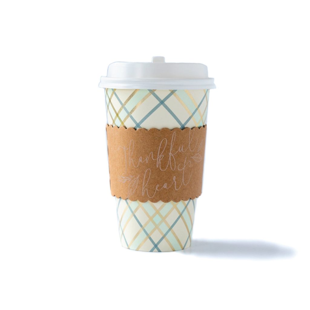 Plaid Thankful Heart Coffee Cups 8ct