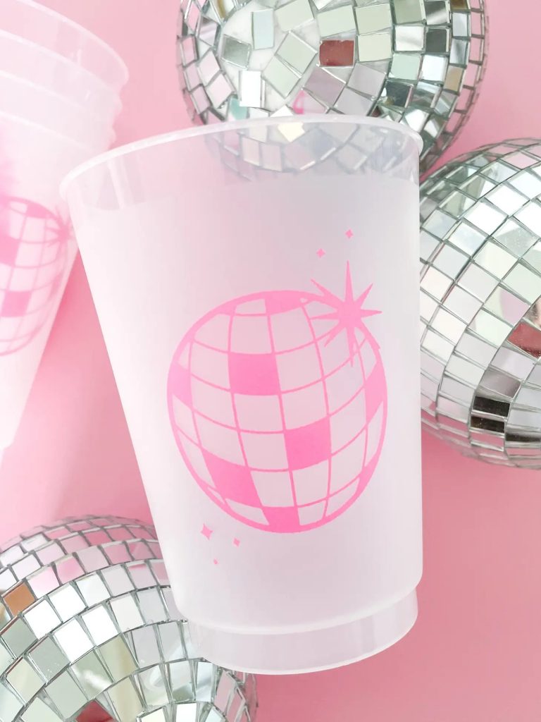 Disco Ball Frosted Plastic Cups 6ct