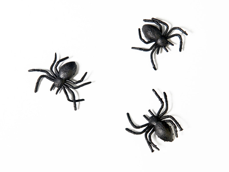 Black Plastic Spiders 10ct