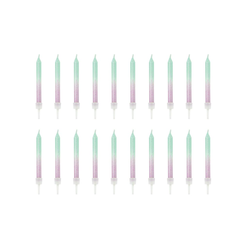 Purple & Green Ombre Birthday Candles 20ct