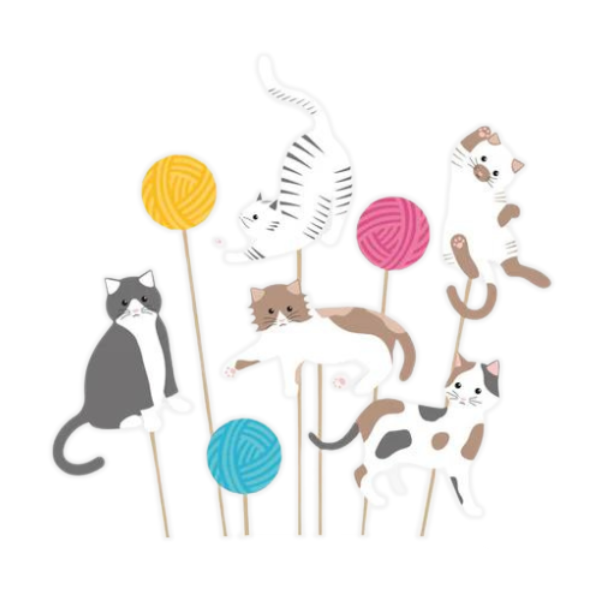 Purrfect Cat Cake Toppers 8ct